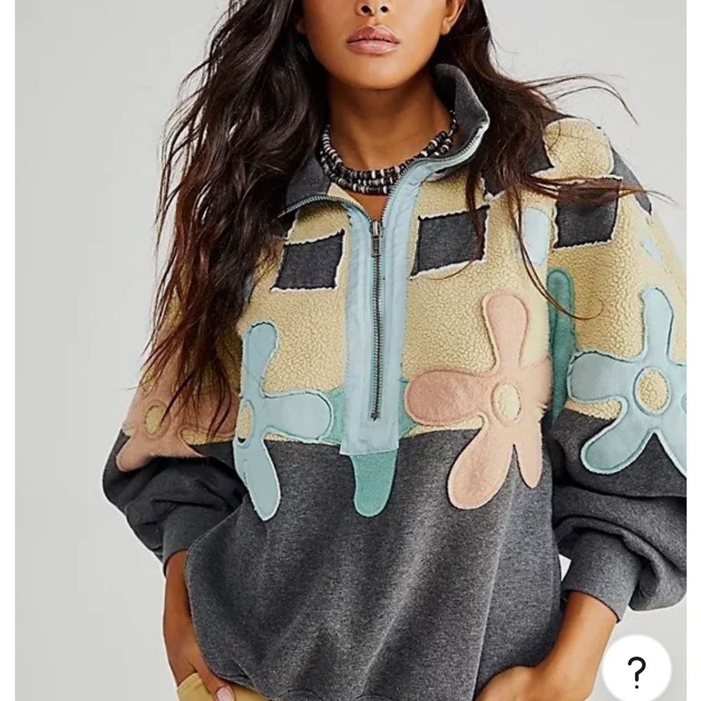 Free People Flower Power Multicolor Floral Pullover